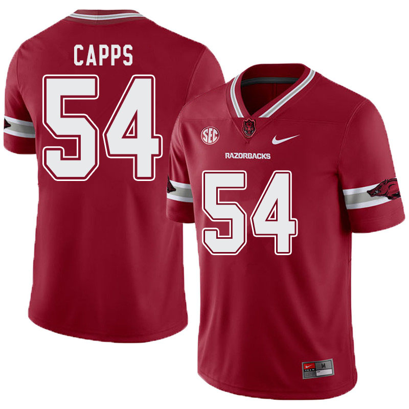 Men #54 Austin Capps Arkansas Razorbacks College Football Alternate Jerseys-Cardinal - Click Image to Close